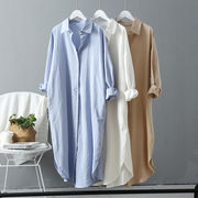 初回送料無料　春と秋のゆったりとした上着　ミディアムシャツ風コート　綿麻トップス　人気商品