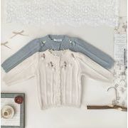 2025 冬新作 韓国風  子供服   ベビー服  トップス    ニット  セーター  カーディガン 女の子 可愛い  2色