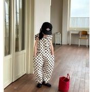 2025 夏新作 韓国風  子供服   ベビー服   ドット  サロペット   オーバーオール  つなぎ