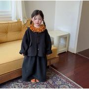 2025冬新作 韓国風  子供服  長袖   ベビー服   コート +スカート  2点セット 女の子