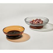 洗練されたシルエット  フルーツ皿 ガラスフルーツ皿 猫用フード皿 食卓 犬用フード皿 大人気 お茶