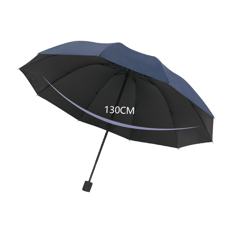 卸売大型特大傘 3 人用ダブル折りたたみ傘黒プラスチック晴雨兼用傘日焼け止め日傘日傘卸売大型特大傘