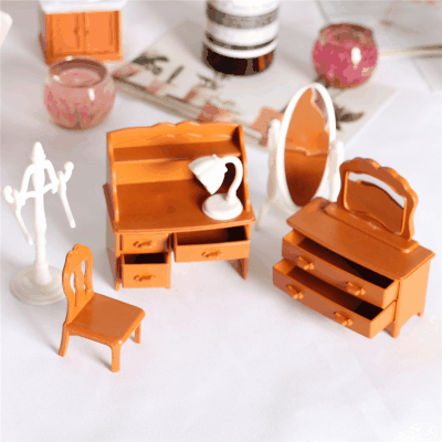 ドールハウス ミニチュア フィギュア ぬい撮おもちゃ 家具模型 微風景 鏡台 テーブル 椅子 ハンガー