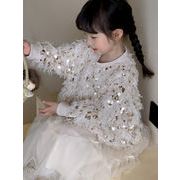 ★Girls★　子供セーター　ファースウェット＋シフォンスカート　韓国キッズファッション