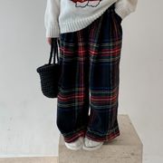 ★Girls★　子供ロングパンツ　タータンチェック　ワイドパンツ　韓国キッズファッション