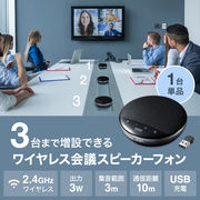 【2.4GHz】ワイヤレス会議スピーカーフォン【3台接続可】