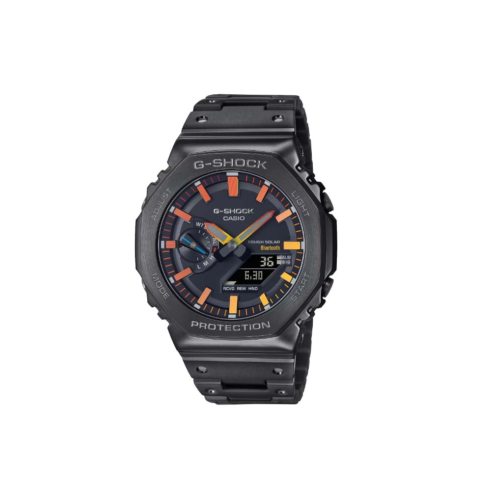 Casio G-Shock Full Metal GM-B2100SD-1ACR – Orologio Ottagonale Nero, Connessione Bluetooth, Ricarica Solare