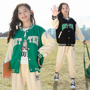 秋冬の新作 韓国の子供服 女の子のコート ファッション野球ユニフォーム