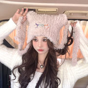 レディース帽子　猫耳　ニットキャップ　リボン付き　韓国ファッション　秋冬　かわいい