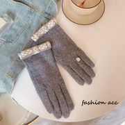 レディース手袋 　韓国ファッション　秋冬　かわいい　蝶結び　リボン　スマホ対応