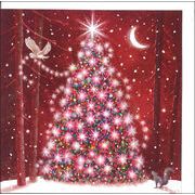 グリーティングカード クリスマス「ツリーとリス」メッセージカード