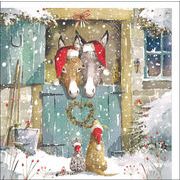 グリーティングカード クリスマス「牛小屋」メッセージカード