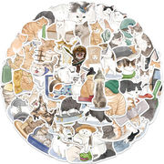 53枚 猫ステッカー  防水 漫画のステッカー かわいい 装飾ステッカー