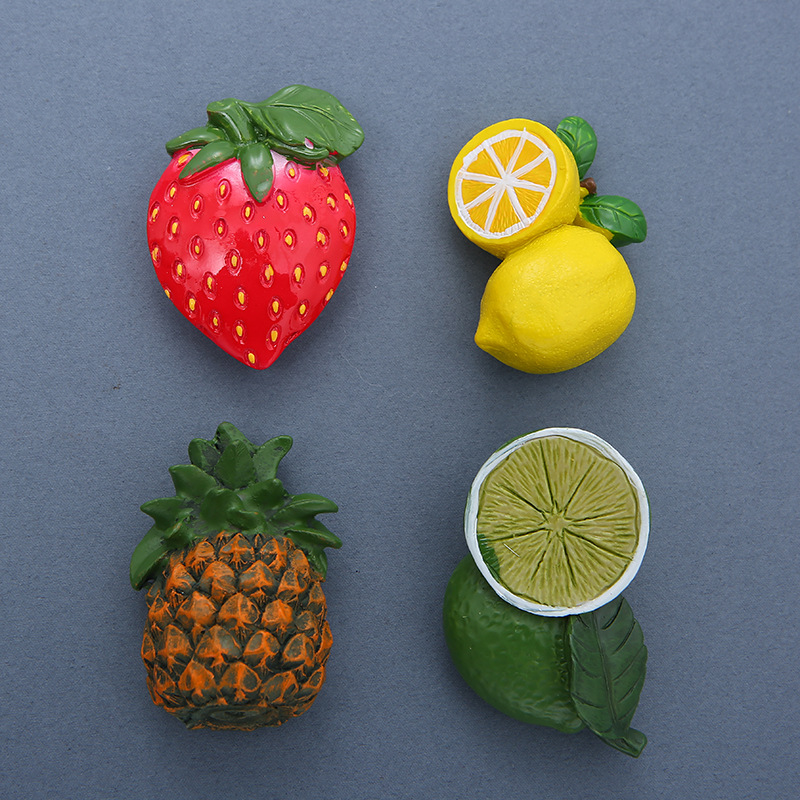 冷蔵庫用マグネット 3d 人工果物 いちごパイナップル 冷蔵庫用マグネット 冷蔵庫の装飾