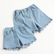 キッズデニムショートパンツ かわいいレースショーツ 女の子 薄いジーンズ 韓国の子供服
