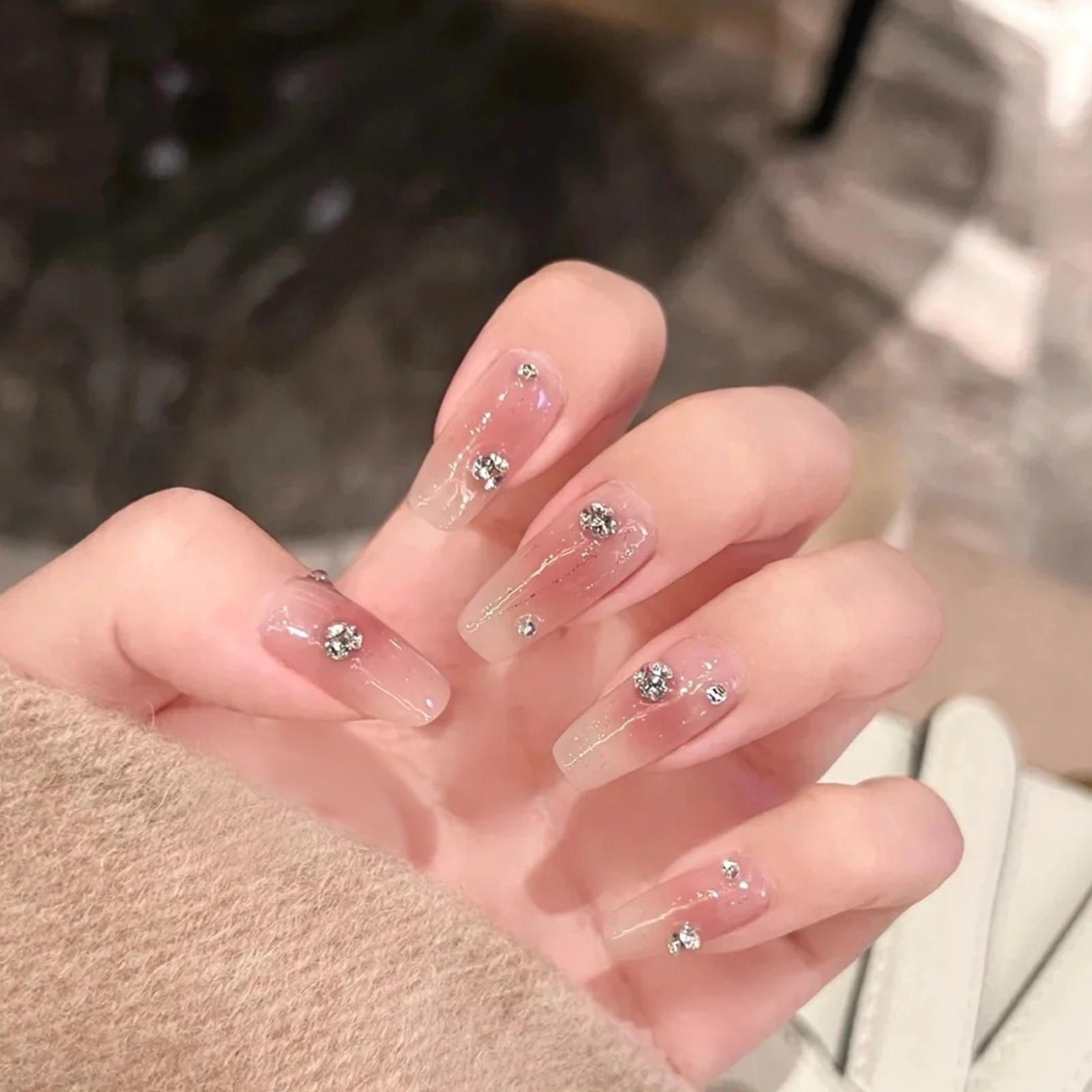 ガラス製 Vカット ストーン ネイルパーツ レジン デコパーツ 高品質