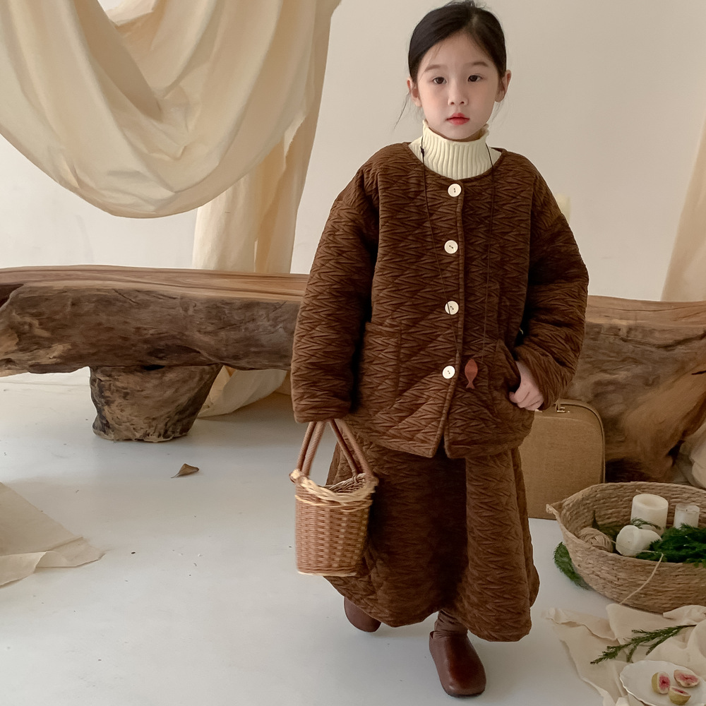 ★Girls★　子供ジャケット＋スカート　上下セット　90~150cm　ブルゾン　韓国キッズファッション
