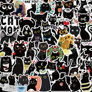 50枚 黒猫ステッカー かわいいねこ シール 手帳ステッカー フレークシール  デコレーション  ステッカー