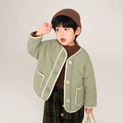 秋冬新作子供服、男の子、女の子、韓国風ショートコットン服、厚手のキルティングジャケット