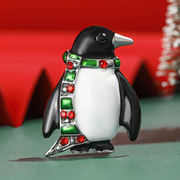 クリスマス ブローチ 動物 ペンギン ブローチ コサージュ ピン ファッション クリスマスアクセサリー
