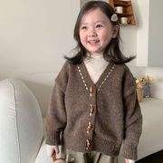 ★Girls★　子供カーディガン　80~140cm　Vネックセーター　キッズニット　韓国キッズファッション