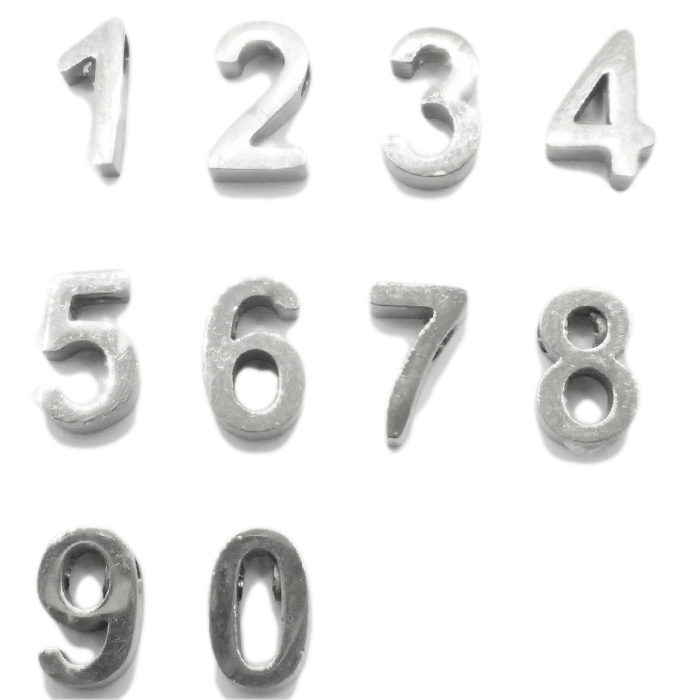 立体ナンバー チャーム シルバー パーツ ハンドメイド 数字 パーツ