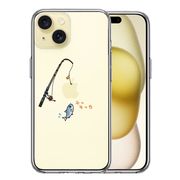 iPhone15 側面ソフト 背面ハード ハイブリッド クリア ケース 魚釣り 釣り竿
