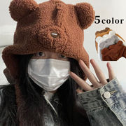 帽子　クマ耳帽子　レディース　韓国ファッション　デザイン　秋冬　かわいい　5colors