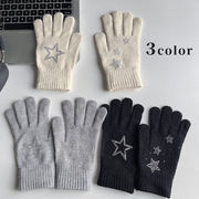星柄手袋　レディース　韓国ファッション　デザイン　秋冬　3colors
