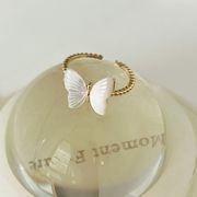 天然シェル 蝶リング かわいい ファッションの人気 指輪 女性用リング オープンリング 蝶のアクセサリー