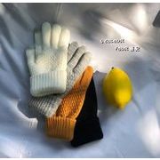 2022秋冬新品 INS 韓国系 防寒 暖かい  ニット手袋 大人用 タッチスクリーン 手袋  レディー 手袋 4色