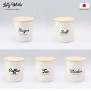Lilly White・ホーローキャニスター「Coffee・Tea・Sugar・Salt・Stocker」／　Enamel Kitchen wear
