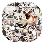 50枚/セット 新作 かわいい 猫のステッカー 動物アクセサリー 猫雑貨 装飾品 防水 漫画の猫柄手帳用シール