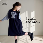 ★Girls★　子供ワンピーズ　 90~140cm　　可愛いリボンポイント　ノースリーブ　韓国キッズファッション