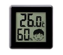 【EMDドリテック特価品11月末出荷分まで】デジタル温湿度計「ピッコラ」ブラック O-282BK