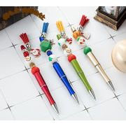 新作　クリスマス　ビーズボールペン　DIY文房具　筆記用具　ボールペ　学生用品　4色展開