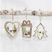 韓国ファッション クリスマス用品 クリスマスツリー飾り ストラップ 木製