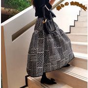 レディース服　春秋新作　ファッション　レトロ　ふんわり　気質　韓国系　ジャガードスカート　2色展開　