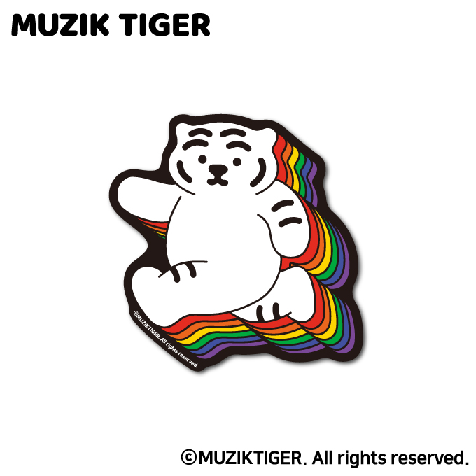 MUZIK TIGER ダイカットステッカー レインボー オシャレ ムジークタイガー 韓国 トレンド 人気 MUZ025