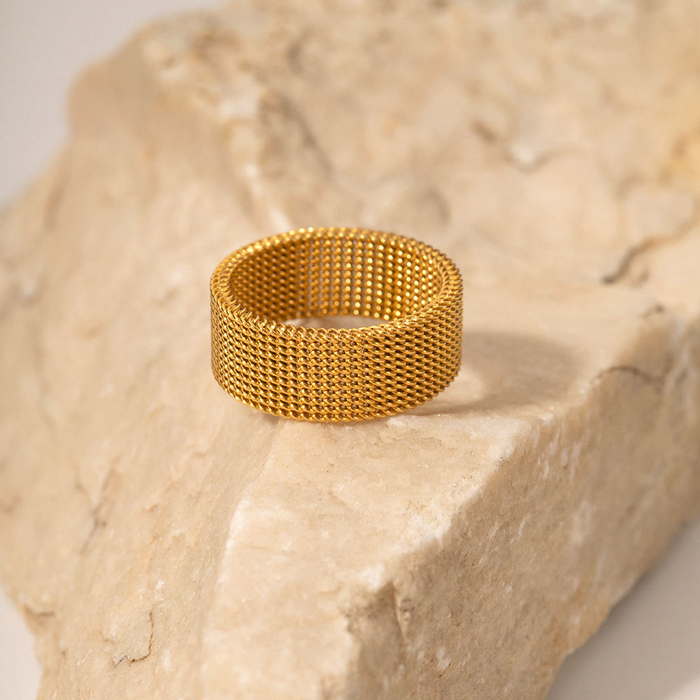 16Kゴールド ステンレス鋼のリング シンプル 金の指輪  欧米風 レディース 指輪