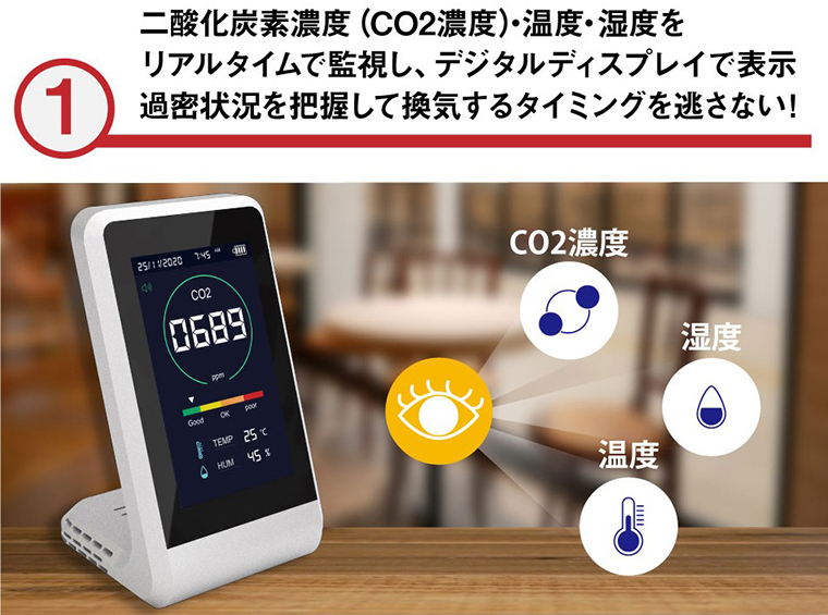 ハイブリッドマネージャー CO2濃度測定＆温度検知器 - その他健康管理