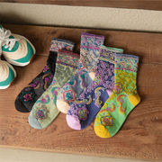 【2024新作】靴下綿混ソックス花柄