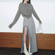 大満足のレビュー多数 韓国ファッション  ハーフスカート スリム  Aワード ロングスカート 快適である