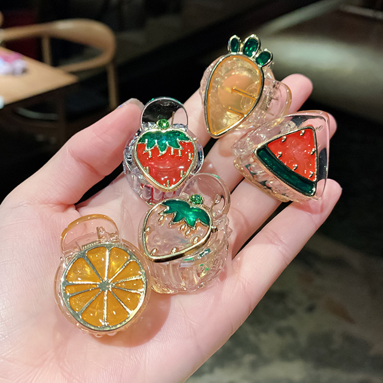 かわいいヘアピン ミニ バンスクリップ いちご ヘアクリップ スイカ