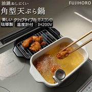 天ぷら鍋 ミニ 角 角型 IH対応 揚げ鍋 ホーロー 少ない油 温度計 バット スノコ網 深い 油跳