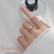 S925銀韓国清新ｃｚダイヤモンド雪指輪女性用花フラワーシンプルリング