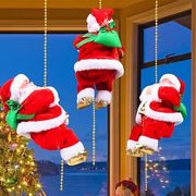 サンタクロースクライミングはしごクライミングロープ電動子供用おもちゃクライミングビーズ人形ギフトギフ