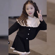 2024新作 韓国子供服 女の子プリーツスカート学院風スカートショートスカートセットJK 2点セット