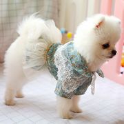 ペット用品 ドックウェア 犬用品 洋服 ワンピース チュールワンピ フリル 襟付き ガーリー レース