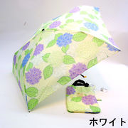 【雨傘】【折りたたみ傘】同柄バッグ付き軽量コンパクト折傘・ハイドレンジア柄